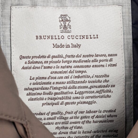 Brunello Cucinelli AW/15 Taupe Opaque-Nylon Notched-Lapel Down Waistcoat - Picture 9 of 15